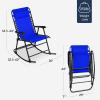 imageBest Choice Products Outdoor Folding Rocking Chair Zero Gravity Lounge Chair Patio Rocker wHeadrest Pillow  Peacock BlueCobalt Blue