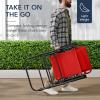 imageBest Choice Products Outdoor Folding Rocking Chair Zero Gravity Lounge Chair Patio Rocker wHeadrest Pillow  Peacock BlueCrimson Red