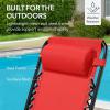 imageBest Choice Products Outdoor Folding Rocking Chair Zero Gravity Lounge Chair Patio Rocker wHeadrest Pillow  Peacock BlueCrimson Red