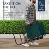 imageBest Choice Products Outdoor Folding Rocking Chair Zero Gravity Lounge Chair Patio Rocker wHeadrest Pillow  Peacock BlueForest Green