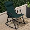imageBest Choice Products Outdoor Folding Rocking Chair Zero Gravity Lounge Chair Patio Rocker wHeadrest Pillow  Peacock BlueForest Green