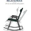 imageBest Choice Products Outdoor Folding Rocking Chair Zero Gravity Lounge Chair Patio Rocker wHeadrest Pillow  Peacock BlueForest Green