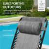 imageBest Choice Products Outdoor Folding Rocking Chair Zero Gravity Lounge Chair Patio Rocker wHeadrest Pillow  Peacock BlueGray