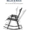 imageBest Choice Products Outdoor Folding Rocking Chair Zero Gravity Lounge Chair Patio Rocker wHeadrest Pillow  Peacock BlueGray
