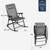 imageBest Choice Products Outdoor Folding Rocking Chair Zero Gravity Lounge Chair Patio Rocker wHeadrest Pillow  Peacock BlueGray