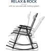 imageBest Choice Products Outdoor Folding Rocking Chair Zero Gravity Lounge Chair Patio Rocker wHeadrest Pillow  Peacock BlueIce Gray