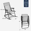 imageBest Choice Products Outdoor Folding Rocking Chair Zero Gravity Lounge Chair Patio Rocker wHeadrest Pillow  Peacock BlueIce Gray