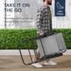 imageBest Choice Products Outdoor Folding Rocking Chair Zero Gravity Lounge Chair Patio Rocker wHeadrest Pillow  Peacock BlueIce Gray