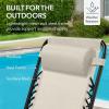 imageBest Choice Products Outdoor Folding Rocking Chair Zero Gravity Lounge Chair Patio Rocker wHeadrest Pillow  Peacock BlueIvory