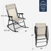 imageBest Choice Products Outdoor Folding Rocking Chair Zero Gravity Lounge Chair Patio Rocker wHeadrest Pillow  Peacock BlueIvory