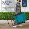 imageBest Choice Products Outdoor Folding Rocking Chair Zero Gravity Lounge Chair Patio Rocker wHeadrest Pillow  Peacock BluePeacock Blue