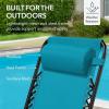 imageBest Choice Products Outdoor Folding Rocking Chair Zero Gravity Lounge Chair Patio Rocker wHeadrest Pillow  Peacock BluePeacock Blue