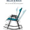 imageBest Choice Products Outdoor Folding Rocking Chair Zero Gravity Lounge Chair Patio Rocker wHeadrest Pillow  Peacock BluePeacock Blue