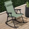imageBest Choice Products Outdoor Folding Rocking Chair Zero Gravity Lounge Chair Patio Rocker wHeadrest Pillow  Peacock BlueSage Green