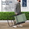 imageBest Choice Products Outdoor Folding Rocking Chair Zero Gravity Lounge Chair Patio Rocker wHeadrest Pillow  Peacock BlueSage Green
