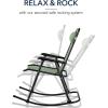 imageBest Choice Products Outdoor Folding Rocking Chair Zero Gravity Lounge Chair Patio Rocker wHeadrest Pillow  Peacock BlueSage Green