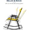 imageBest Choice Products Outdoor Folding Rocking Chair Zero Gravity Lounge Chair Patio Rocker wHeadrest Pillow  Peacock BlueSunflower Yellow