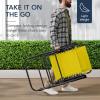 imageBest Choice Products Outdoor Folding Rocking Chair Zero Gravity Lounge Chair Patio Rocker wHeadrest Pillow  Peacock BlueSunflower Yellow