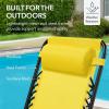 imageBest Choice Products Outdoor Folding Rocking Chair Zero Gravity Lounge Chair Patio Rocker wHeadrest Pillow  Peacock BlueSunflower Yellow