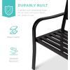 imageBest Choice Products Outdoor Garden Bench with Pullout Middle Table Double Seat Steel Metal for Patio Porch Backyard wWeather Resistant Frame 600lb Weight Capacity  Black