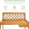 imageBest Choice Products Outdoor Garden Potting Bench Wooden Workstation Table wCabinet Drawer Open Shelf Lower Storage Lattice Back  NaturalBrown