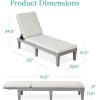 imageBest Choice Products Outdoor Lounge Chair Resin Patio Chaise Lounger for Poolside Backyard Porch wSeat Cushion Adjustable Backrest 5 Positions 330lb Capacity  GrayNavyGrayWhite Sand