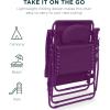 imageBest Choice Products Oversized Zero Gravity Chair Folding Outdoor Patio Lounge Recliner wCup Holder Accessory Tray Pillow  Amethyst PurpleAmethyst