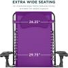 imageBest Choice Products Oversized Zero Gravity Chair Folding Outdoor Patio Lounge Recliner wCup Holder Accessory Tray Pillow  Amethyst PurpleAmethyst Purple