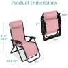 imageBest Choice Products Oversized Zero Gravity Chair Folding Outdoor Patio Recliner XL Anti Gravity Lounger wRemovable Cushion Cup Holder Side Tray 350lb Capacity  Onyx BlackPink
