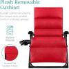 imageBest Choice Products Oversized Zero Gravity Chair Folding Outdoor Patio Recliner XL Anti Gravity Lounger wRemovable Cushion Cup Holder Side Tray 350lb Capacity  Onyx BlackCrimson Red