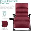 imageBest Choice Products Oversized Zero Gravity Chair Folding Outdoor Patio Recliner XL Anti Gravity Lounger wRemovable Cushion Cup Holder Side Tray 350lb Capacity  Onyx BlackBurgundy