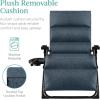 imageBest Choice Products Oversized Zero Gravity Chair Folding Outdoor Patio Recliner XL Anti Gravity Lounger wRemovable Cushion Cup Holder Side Tray 350lb Capacity  Onyx BlackGraphite Blue