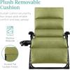 imageBest Choice Products Oversized Zero Gravity Chair Folding Outdoor Patio Recliner XL Anti Gravity Lounger wRemovable Cushion Cup Holder Side Tray 350lb Capacity  Onyx BlackLime Green