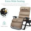 imageBest Choice Products Oversized Zero Gravity Chair Folding Outdoor Patio Recliner XL Anti Gravity Lounger wRemovable Cushion Cup Holder Side Tray 350lb Capacity  Onyx BlackWheat