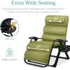 imageBest Choice Products Oversized Zero Gravity Chair Folding Outdoor Patio Recliner XL Anti Gravity Lounger wRemovable Cushion Cup Holder Side Tray 350lb Capacity  Onyx BlackLime Green