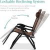 imageBest Choice Products Oversized Zero Gravity Chair Folding Outdoor Patio Recliner XL Anti Gravity Lounger wRemovable Cushion Cup Holder Side Tray 350lb Capacity  Onyx BlackWoodland Brown