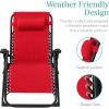 imageBest Choice Products Oversized Zero Gravity Chair Folding Outdoor Patio Recliner XL Anti Gravity Lounger wRemovable Cushion Cup Holder Side Tray 350lb Capacity  Onyx BlackCrimson Red