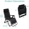 imageBest Choice Products Oversized Zero Gravity Chair Folding Outdoor Patio Recliner XL Anti Gravity Lounger wRemovable Cushion Cup Holder Side Tray 350lb Capacity  Onyx BlackOnyx Black
