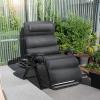 imageBest Choice Products Oversized Zero Gravity Chair Folding Outdoor Patio Recliner XL Anti Gravity Lounger wRemovable Cushion Cup Holder Side Tray 350lb Capacity  Onyx BlackFossil Gray