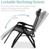 imageBest Choice Products Oversized Zero Gravity Chair Folding Outdoor Patio Recliner XL Anti Gravity Lounger wRemovable Cushion Cup Holder Side Tray 350lb Capacity  Onyx BlackFossil Gray