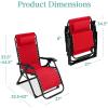 imageBest Choice Products Oversized Zero Gravity Chair Folding Outdoor Patio Recliner XL Anti Gravity Lounger wRemovable Cushion Cup Holder Side Tray 350lb Capacity  Onyx BlackCrimson Red