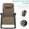 imageBest Choice Products Oversized Zero Gravity Chair Folding Outdoor Patio Recliner XL Anti Gravity Lounger wRemovable Cushion Cup Holder Side Tray 350lb Capacity  Onyx BlackTaupe