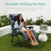 imageBest Choice Products Oversized Zero Gravity Chair Folding Outdoor Patio Recliner XL Anti Gravity Lounger wRemovable Cushion Cup Holder Side Tray 350lb Capacity  Onyx BlackForest Green