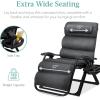 imageBest Choice Products Oversized Zero Gravity Chair Folding Outdoor Patio Recliner XL Anti Gravity Lounger wRemovable Cushion Cup Holder Side Tray 350lb Capacity  Onyx BlackFossil Gray