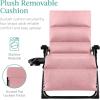 imageBest Choice Products Oversized Zero Gravity Chair Folding Outdoor Patio Recliner XL Anti Gravity Lounger wRemovable Cushion Cup Holder Side Tray 350lb Capacity  Onyx BlackPink