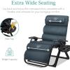 imageBest Choice Products Oversized Zero Gravity Chair Folding Outdoor Patio Recliner XL Anti Gravity Lounger wRemovable Cushion Cup Holder Side Tray 350lb Capacity  Onyx BlackGraphite Blue