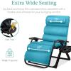 imageBest Choice Products Oversized Zero Gravity Chair Folding Outdoor Patio Recliner XL Anti Gravity Lounger wRemovable Cushion Cup Holder Side Tray 350lb Capacity  Onyx BlackLight Blue