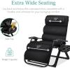 imageBest Choice Products Oversized Zero Gravity Chair Folding Outdoor Patio Recliner XL Anti Gravity Lounger wRemovable Cushion Cup Holder Side Tray 350lb Capacity  Onyx BlackOnyx Black
