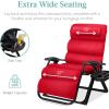 imageBest Choice Products Oversized Zero Gravity Chair Folding Outdoor Patio Recliner XL Anti Gravity Lounger wRemovable Cushion Cup Holder Side Tray 350lb Capacity  Onyx BlackCrimson Red