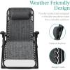 imageBest Choice Products Oversized Zero Gravity Chair Folding Outdoor Patio Recliner XL Anti Gravity Lounger wRemovable Cushion Cup Holder Side Tray 350lb Capacity  Onyx BlackFossil Gray